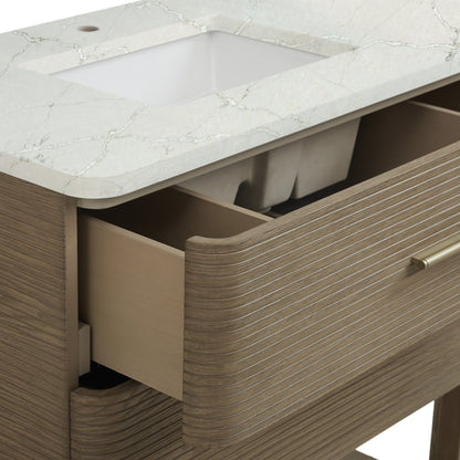 James Martin - Lucian 72" Double Vanity, Pebble Oak, w/ 3 CM Tajnar Eclos Widespread Top - D704-V72-PBO-WTJR view 7