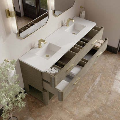 James Martin - Lucian 72" Double Vanity, Pebble Oak w/ 3 CM White Zeus Silestone Top - D704-V72-PBO-3WZ view 10