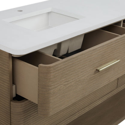James Martin - Lucian 72" Double Vanity, Pebble Oak w/ 3 CM White Zeus Silestone Top - D704-V72-PBO-3WZ view 13