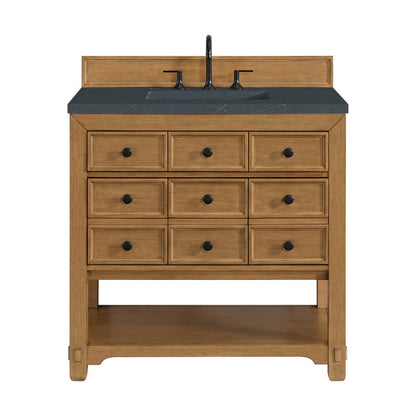 James Martin - Malibu 36" Single Vanity, Amber Birch w/ 3 CM Charcoal Soapstone Top - 505-V36-AMB-3CSP view 1