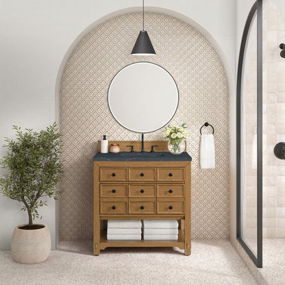 James Martin - Malibu 36" Single Vanity, Amber Birch w/ 3 CM Charcoal Soapstone Top - 505-V36-AMB-3CSP view 3