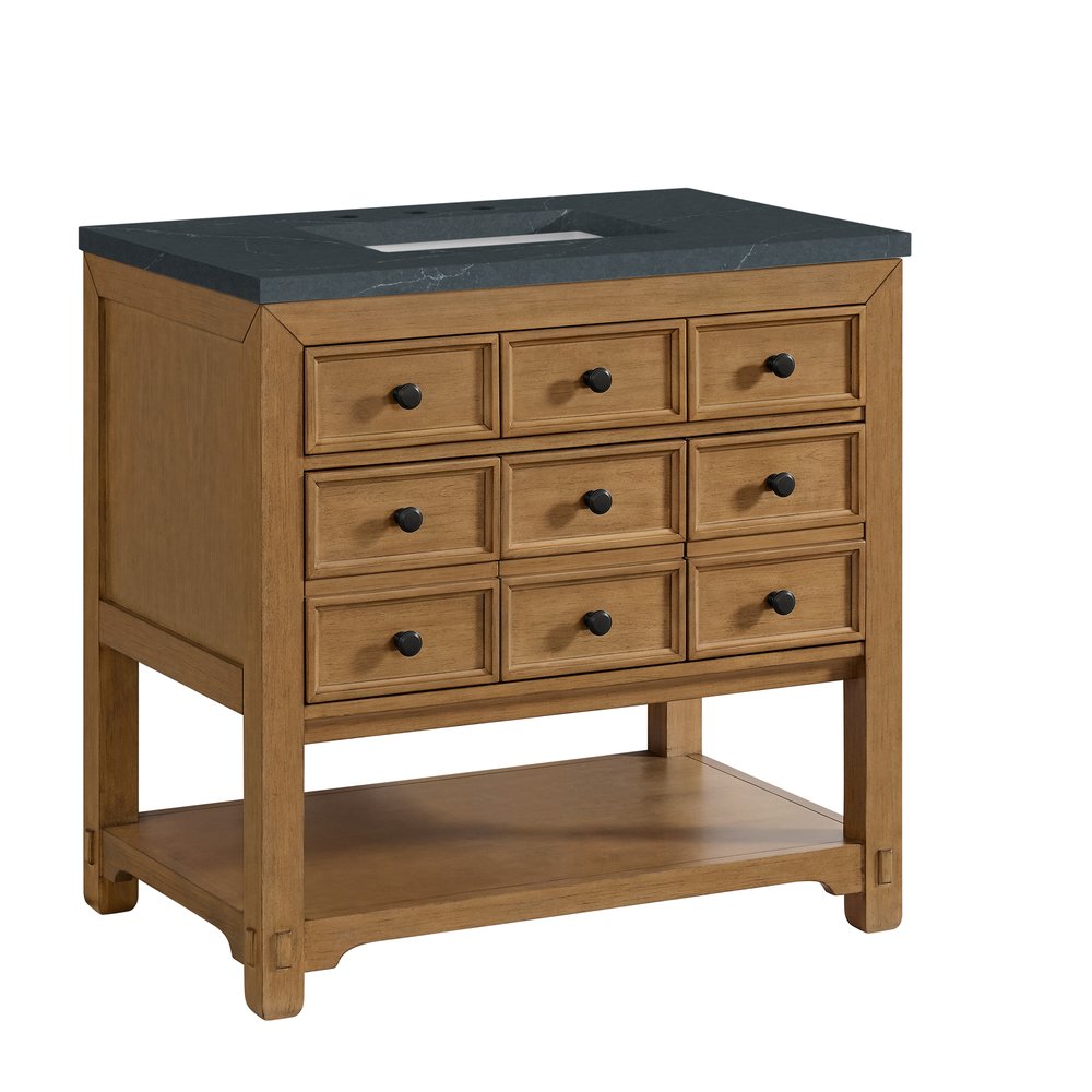 James Martin - Malibu 36" Single Vanity, Amber Birch w/ 3 CM Charcoal Soapstone Top - 505-V36-AMB-3CSP view 10