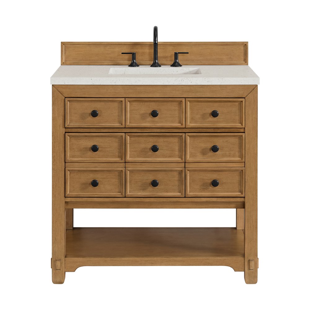 James Martin - Malibu 36" Single Vanity, Amber Birch w/ 3 CM Lime Delight Top - 505-V36-AMB-3LDL view 1