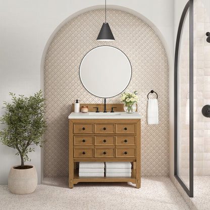 James Martin - Malibu 36" Single Vanity, Amber Birch w/ 3 CM Lime Delight Top - 505-V36-AMB-3LDL view 3