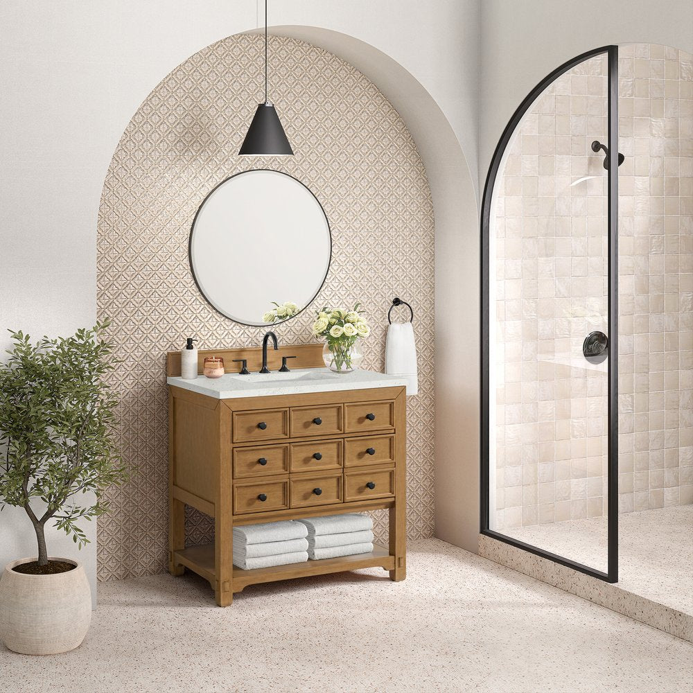 James Martin - Malibu 36" Single Vanity, Amber Birch w/ 3 CM Lime Delight Top - 505-V36-AMB-3LDL view 4