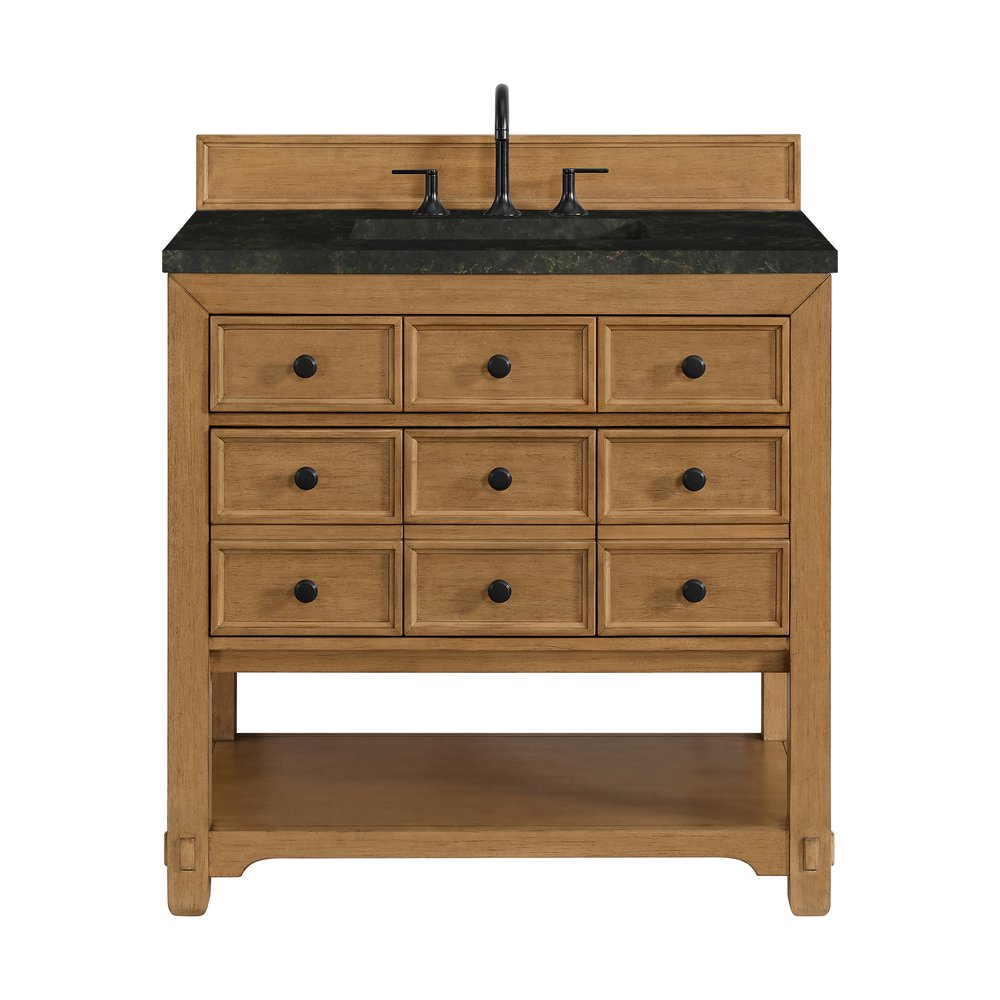 James Martin - Malibu 36" Single Vanity, Amber Birch, w/ 3 CM Phantome Eclos Top - 505-V36-AMB-3PHT view 1