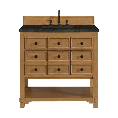 James Martin - Malibu 36" Single Vanity, Amber Birch, w/ 3 CM Phantome Eclos Top - 505-V36-AMB-3PHT view 1