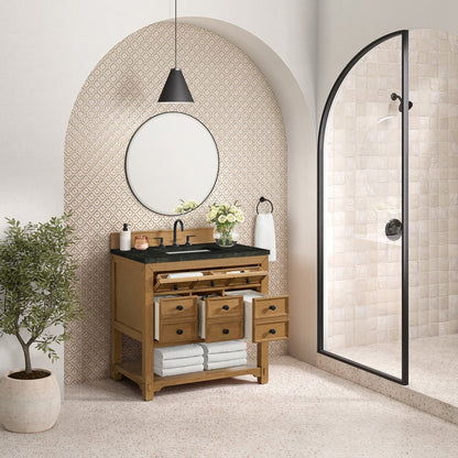 James Martin - Malibu 36" Single Vanity, Amber Birch, w/ 3 CM Phantome Eclos Top - 505-V36-AMB-3PHT view 5