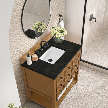 James Martin - Malibu 36" Single Vanity, Amber Birch, w/ 3 CM Phantome Eclos Top - 505-V36-AMB-3PHT view 7