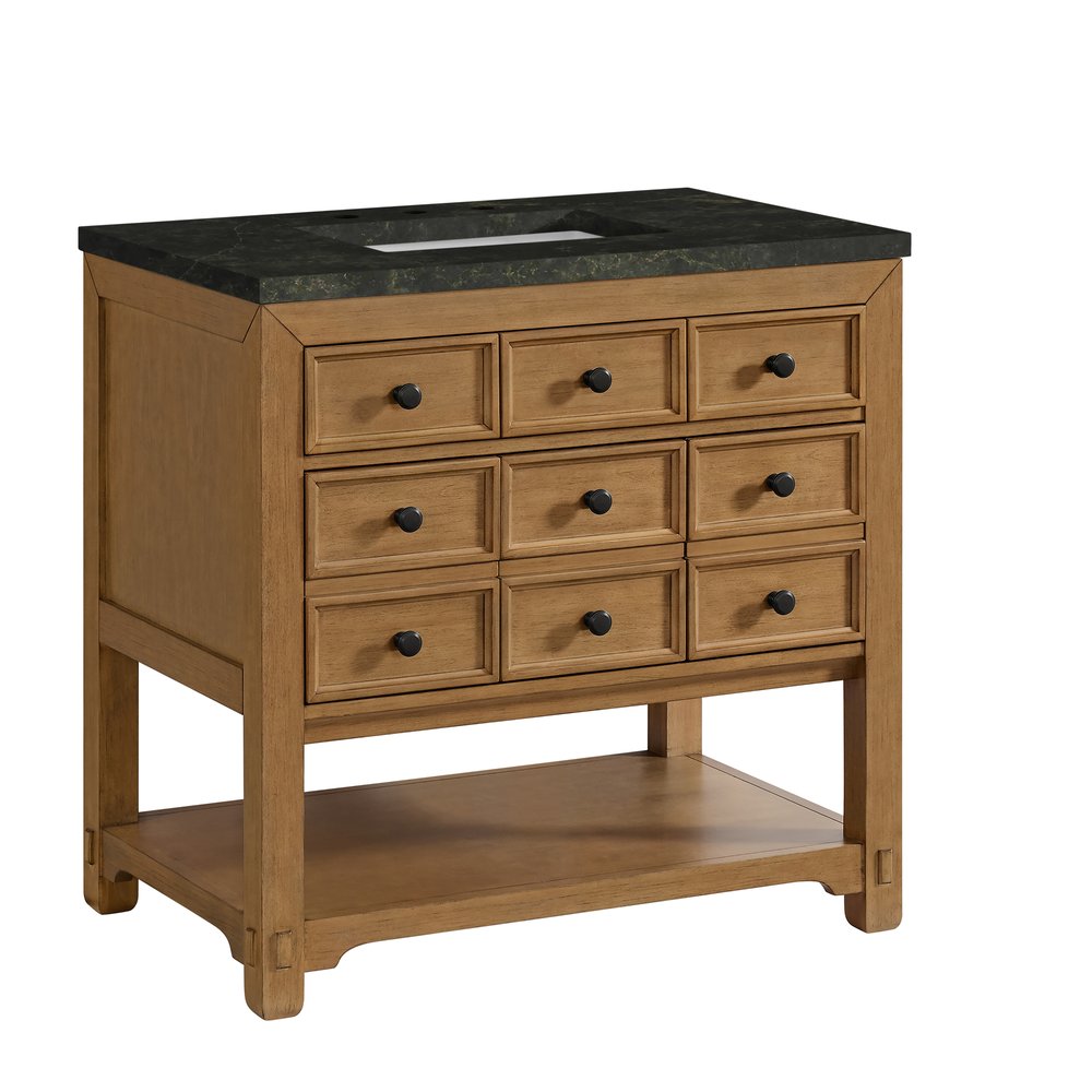 James Martin - Malibu 36" Single Vanity, Amber Birch, w/ 3 CM Phantome Eclos Top - 505-V36-AMB-3PHT view 10