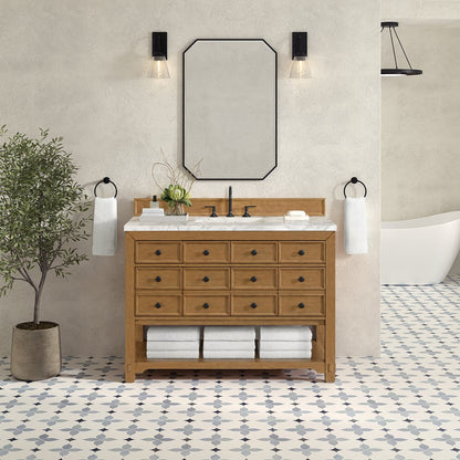 James Martin - Malibu 48" Single Vanity, Amber Birch w/ 3 CM Carrara White Marble Top - 505-V48-AMB-3CAR view 3