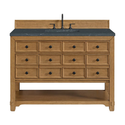 James Martin - Malibu 48" Single Vanity, Amber Birch w/ 3 CM Charcoal Soapstone Silestone Top - 505-V48-AMB-3CSP view 1