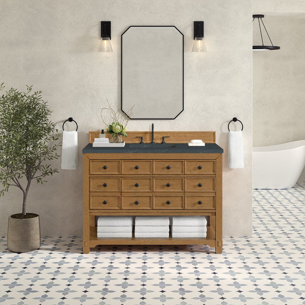 James Martin - Malibu 48" Single Vanity, Amber Birch w/ 3 CM Charcoal Soapstone Silestone Top - 505-V48-AMB-3CSP view 3