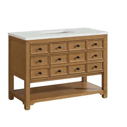 James Martin - Malibu 48" Single Vanity, Amber Birch w/ 3 CM Ethereal Noctis Silestone Top - 505-V48-AMB-3ENC view 10