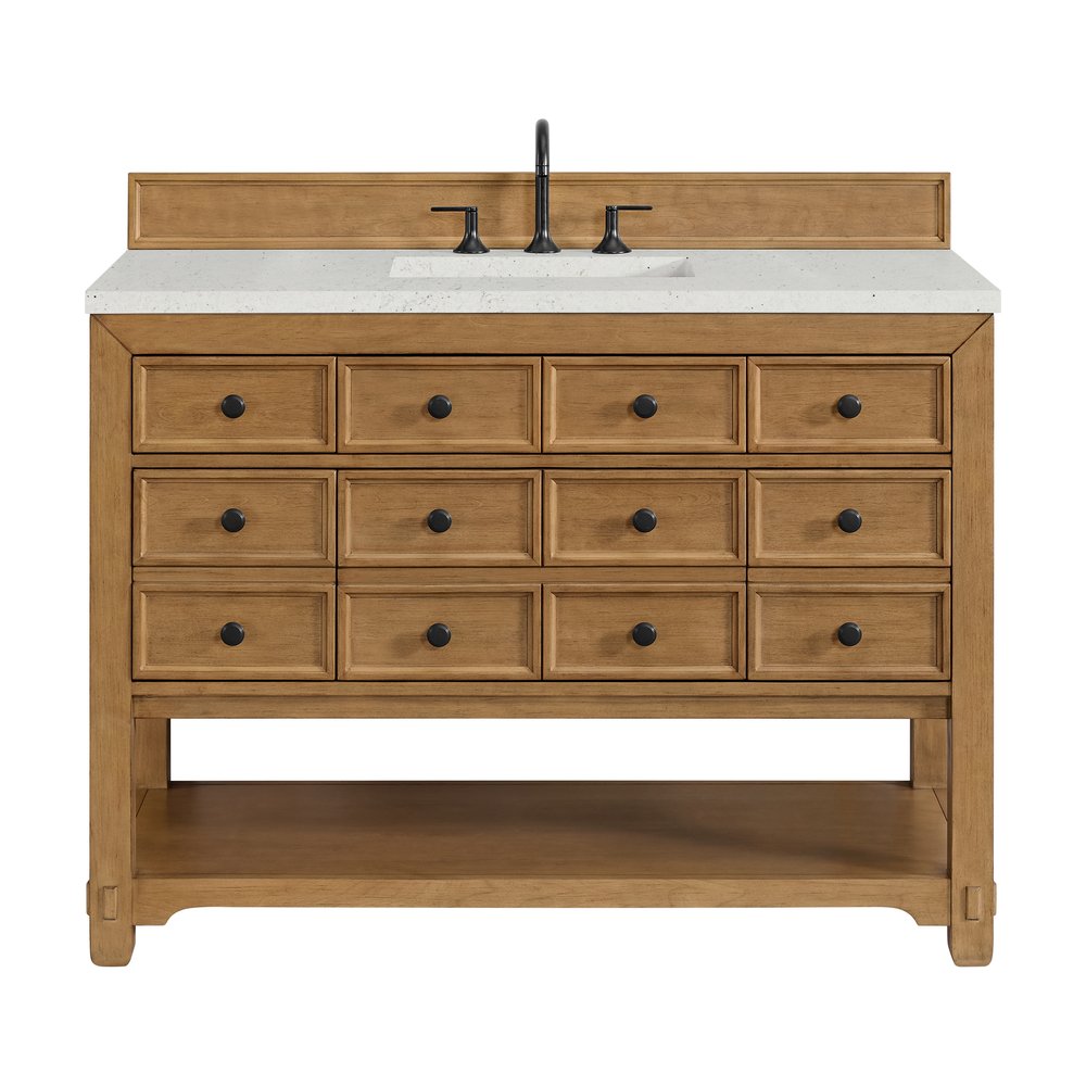 James Martin - Malibu 48" Single Vanity, Amber Birch w/ 3 CM Lime Delight Silestone Top - 505-V48-AMB-3LDL view 1