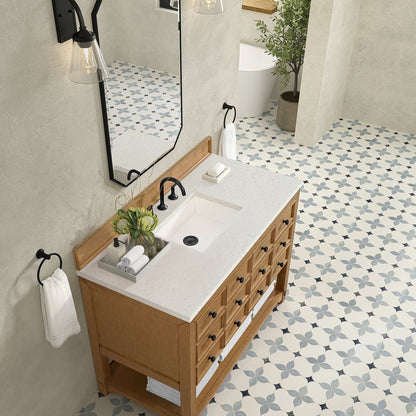 James Martin - Malibu 48" Single Vanity, Amber Birch w/ 3 CM Lime Delight Silestone Top - 505-V48-AMB-3LDL view 7