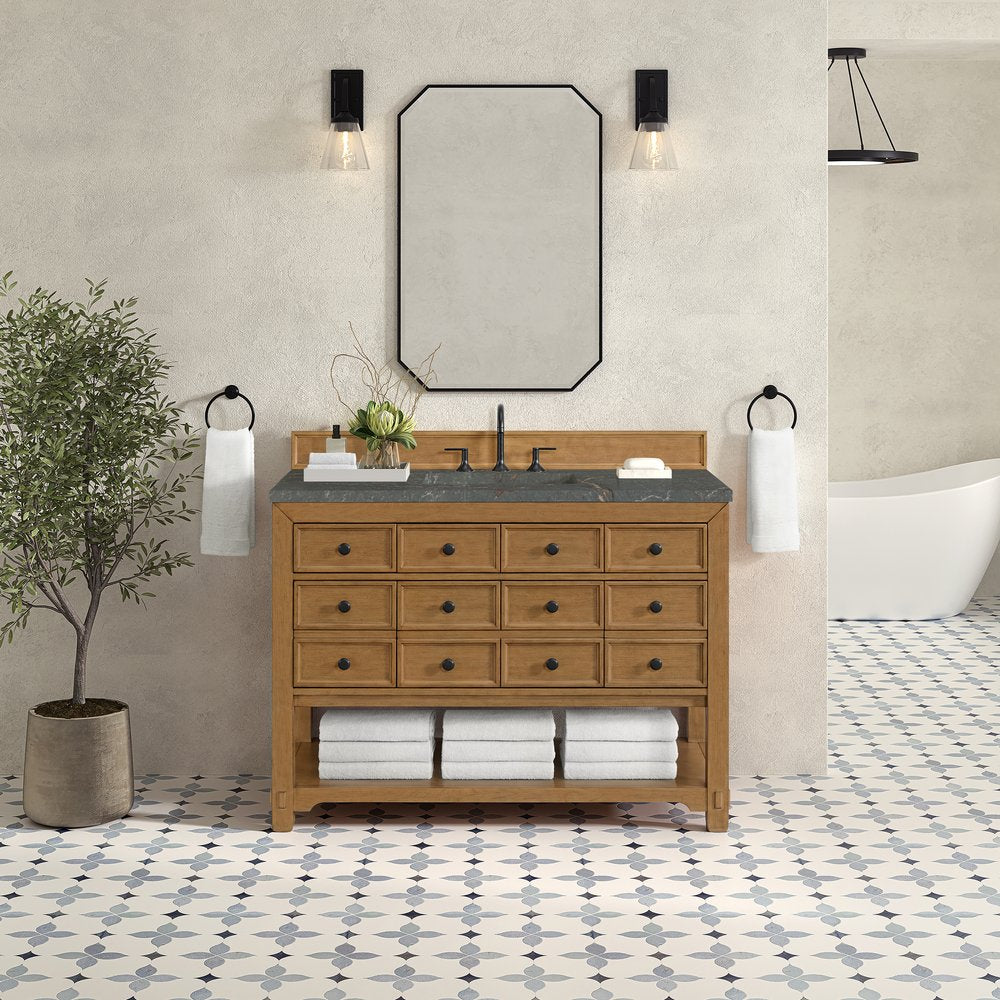 James Martin - Malibu 48" Single Vanity, Amber Birch w/ 3 CM Parisien Bleu Silestone Top - 505-V48-AMB-3PBL view 3