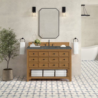 James Martin - Malibu 48" Single Vanity, Amber Birch w/ 3 CM Parisien Bleu Silestone Top - 505-V48-AMB-3PBL view 3