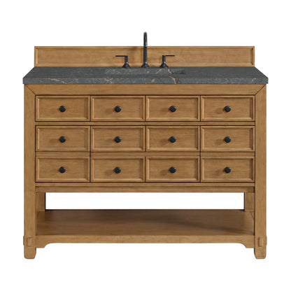James Martin - Malibu 48" Single Vanity, Amber Birch w/ 3 CM Parisien Bleu Silestone Top w/ FreePower Wireless Charger - 505-V48-AMB-FPBL view 1