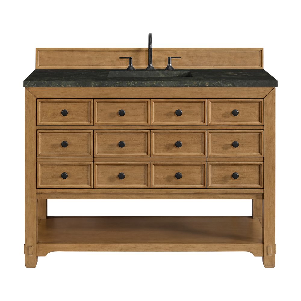 James Martin - Malibu 48" Single Vanity, Amber Birch, w/ 3 CM Phantome Eclos Top - 505-V48-AMB-3PHT view 1