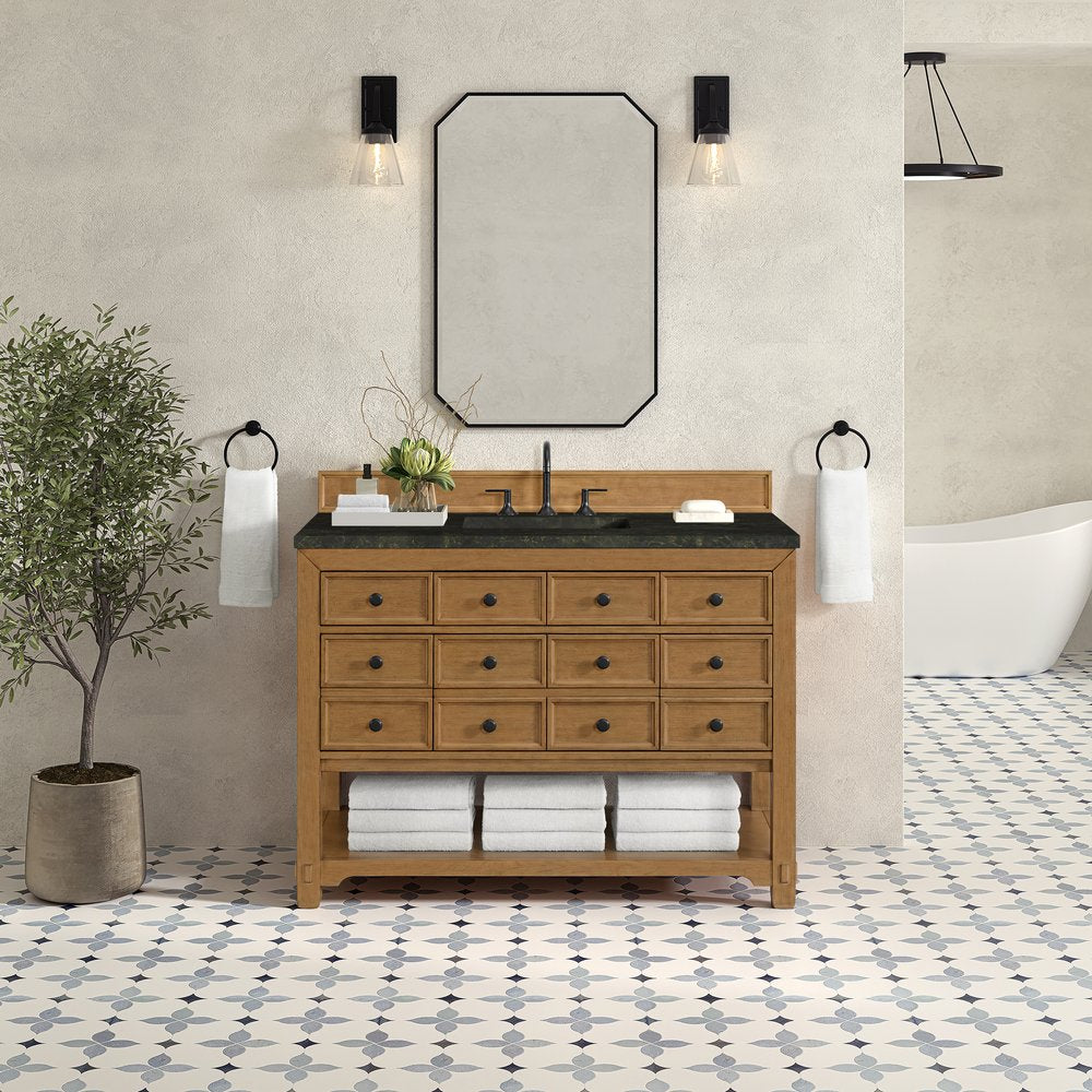 James Martin - Malibu 48" Single Vanity, Amber Birch, w/ 3 CM Phantome Eclos Top - 505-V48-AMB-3PHT view 3