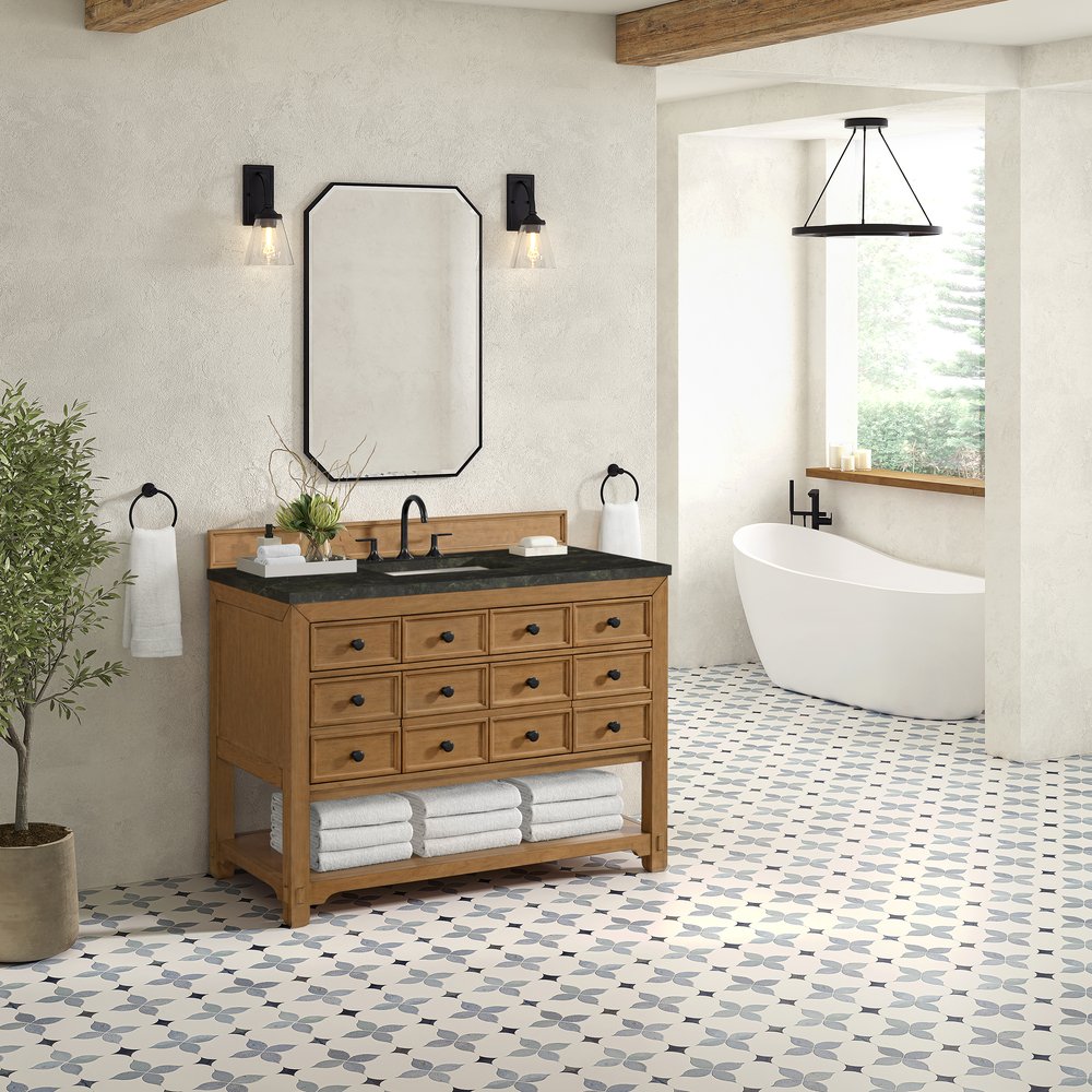 James Martin - Malibu 48" Single Vanity, Amber Birch, w/ 3 CM Phantome Eclos Top - 505-V48-AMB-3PHT view 4