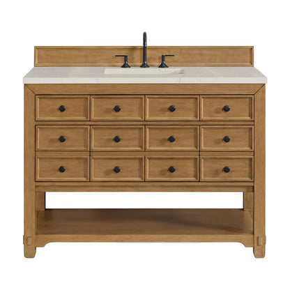James Martin - Malibu 48" Single Vanity, Amber Birch, w/ 3 CM Siberian Silestone Top - 505-V48-AMB-3SFR view 1