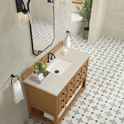 James Martin - Malibu 48" Single Vanity, Amber Birch, w/ 3 CM Siberian Silestone Top - 505-V48-AMB-3SFR view 7