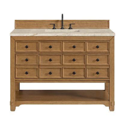 James Martin - Malibu 48" Single Vanity, Amber Birch, w/ 3 CM Tajnar Eclos Top - 505-V48-AMB-3TJR view 1
