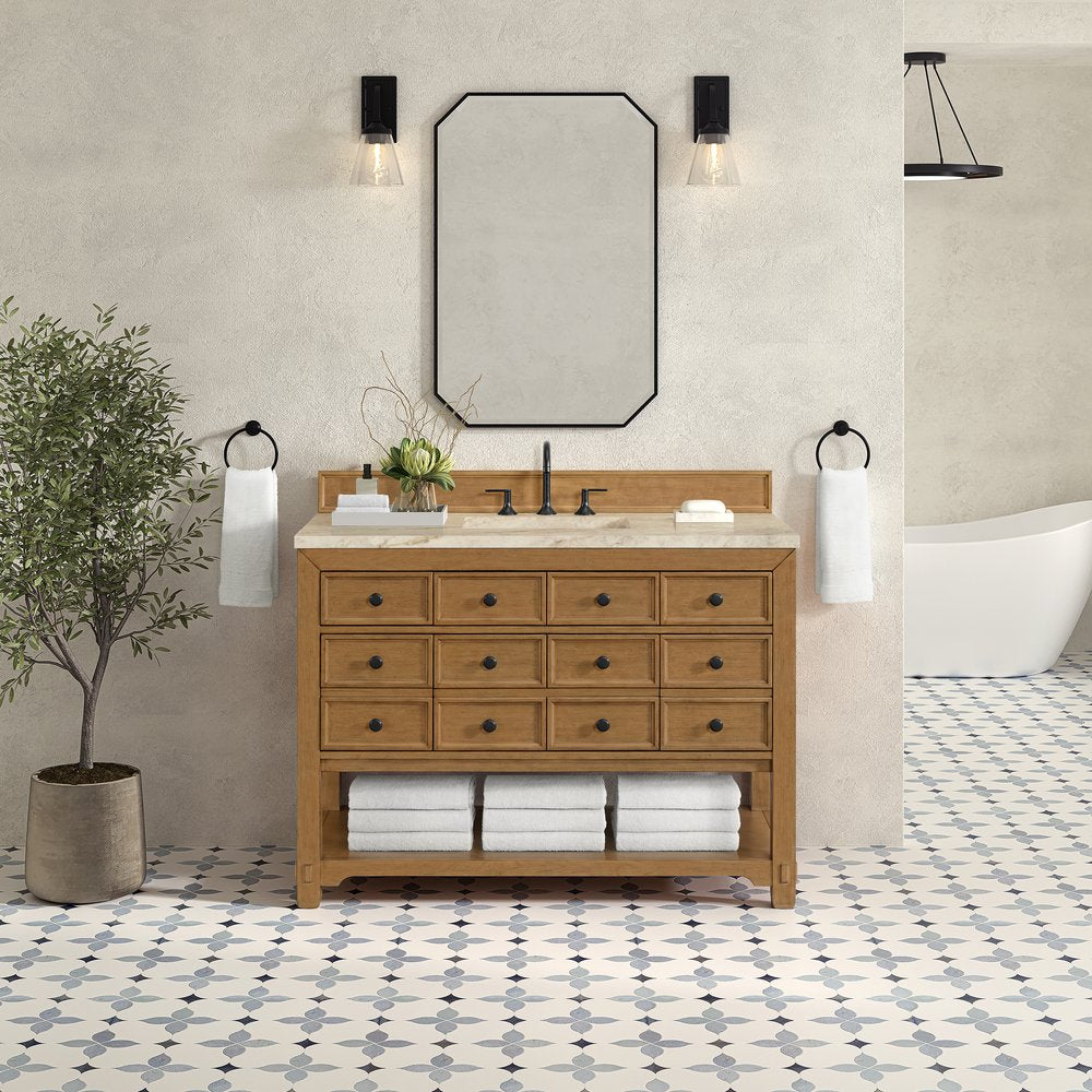 James Martin - Malibu 48" Single Vanity, Amber Birch, w/ 3 CM Tajnar Eclos Top - 505-V48-AMB-3TJR view 3