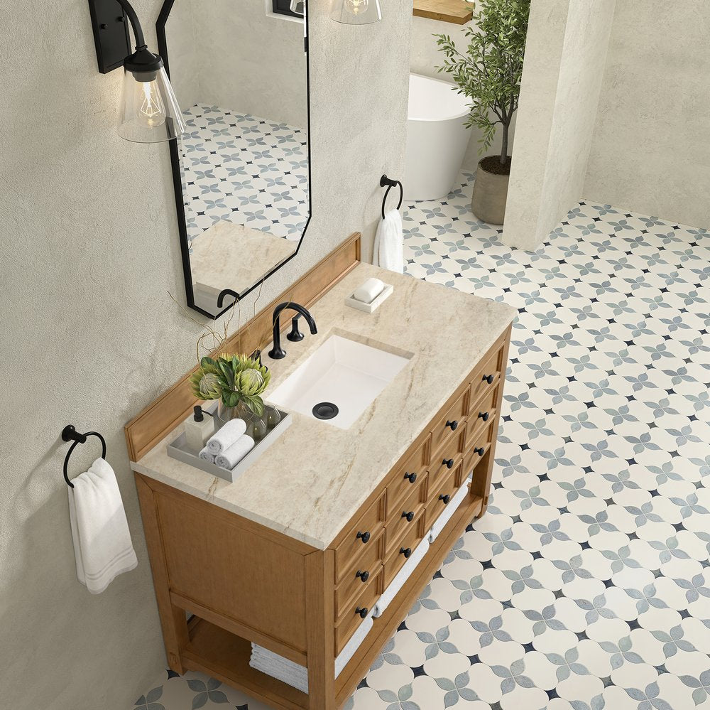 James Martin - Malibu 48" Single Vanity, Amber Birch, w/ 3 CM Tajnar Eclos Top - 505-V48-AMB-3TJR view 7