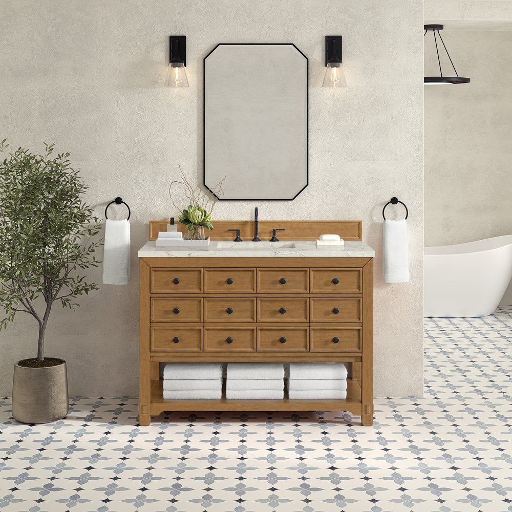 James Martin - Malibu 48" Single Vanity, Amber Birch w/ 3 CM Victorian Silver Silestone Top - 505-V48-AMB-3VSL view 3