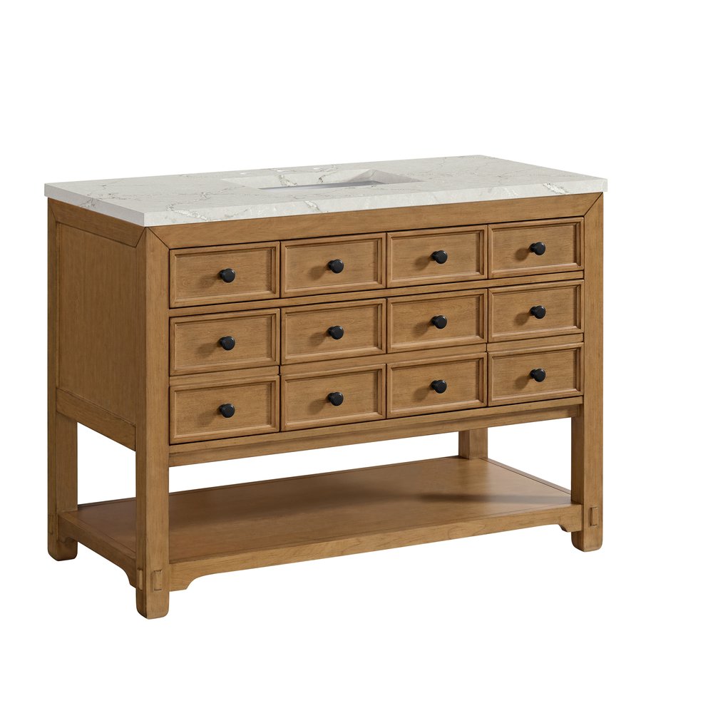 James Martin - Malibu 48" Single Vanity, Amber Birch w/ 3 CM Victorian Silver Silestone Top - 505-V48-AMB-3VSL view 10