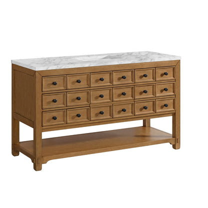 James Martin - Malibu 60" Single Vanity, Amber Birch w/ 3 CM Carrara Marble Top - 505-V60S-AMB-3CAR view 10