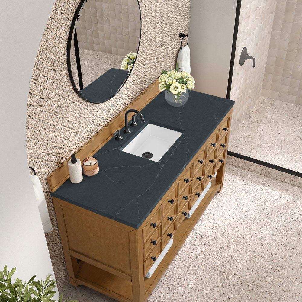 James Martin - Malibu 60" Single Vanity, Amber Birch w/ 3 CM Charcoal Soapstone Top - 505-V60S-AMB-3CSP view 7