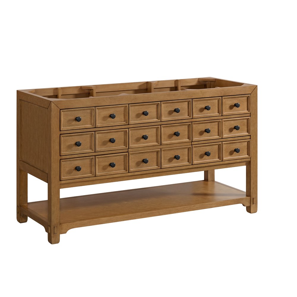 James Martin - Malibu 60" Single Vanity, Amber Birch w/ 3 CM Eternal Jasmine Pearl Top - 505-V60S-AMB-3EJP view 2