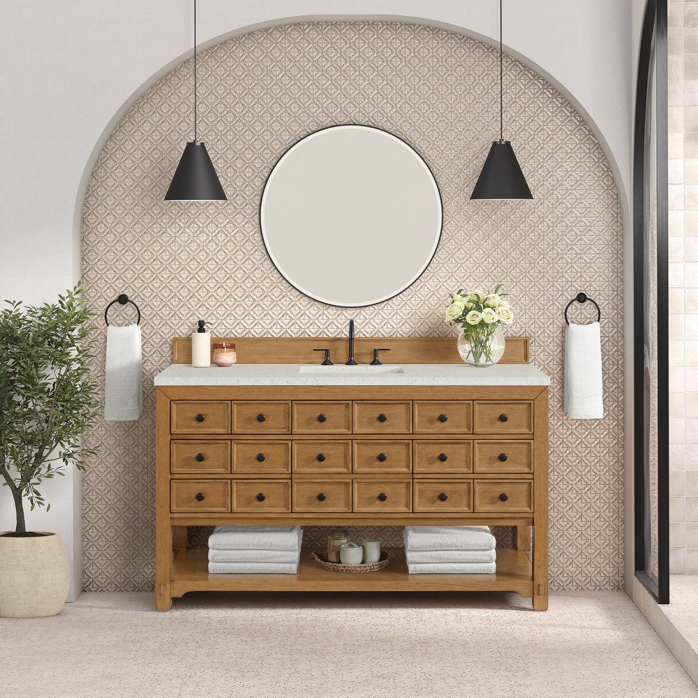 James Martin - Malibu 60" Single Vanity, Amber Birch w/ 3 CM Lime Delight Top - 505-V60S-AMB-3LDL view 3