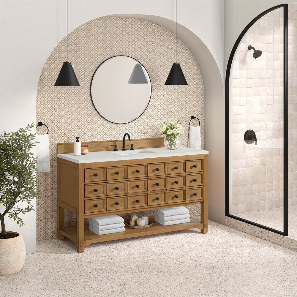 James Martin - Malibu 60" Single Vanity, Amber Birch w/ 3 CM Lime Delight Top - 505-V60S-AMB-3LDL view 4