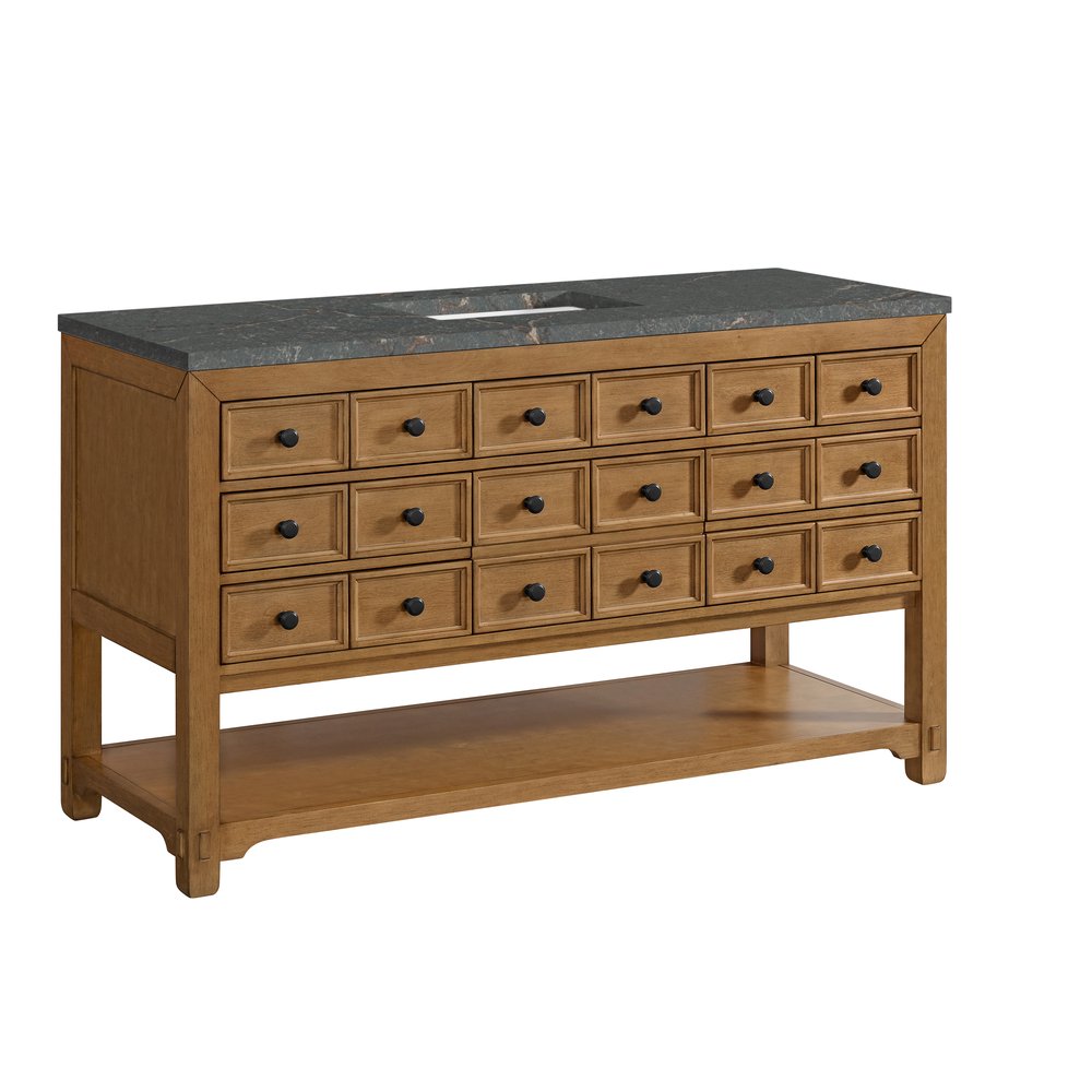 James Martin - Malibu 60" Single Vanity, Amber Birch w/ 3 CM Parisien Bleu Top w/ FreePower Wireless Charger - 505-V60S-AMB-FPBL view 11