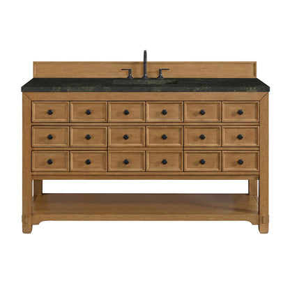James Martin - Malibu 60" Single Vanity, Amber Birch, w/ 3 CM Phantome Eclos Top - 505-V60S-AMB-3PHT view 1