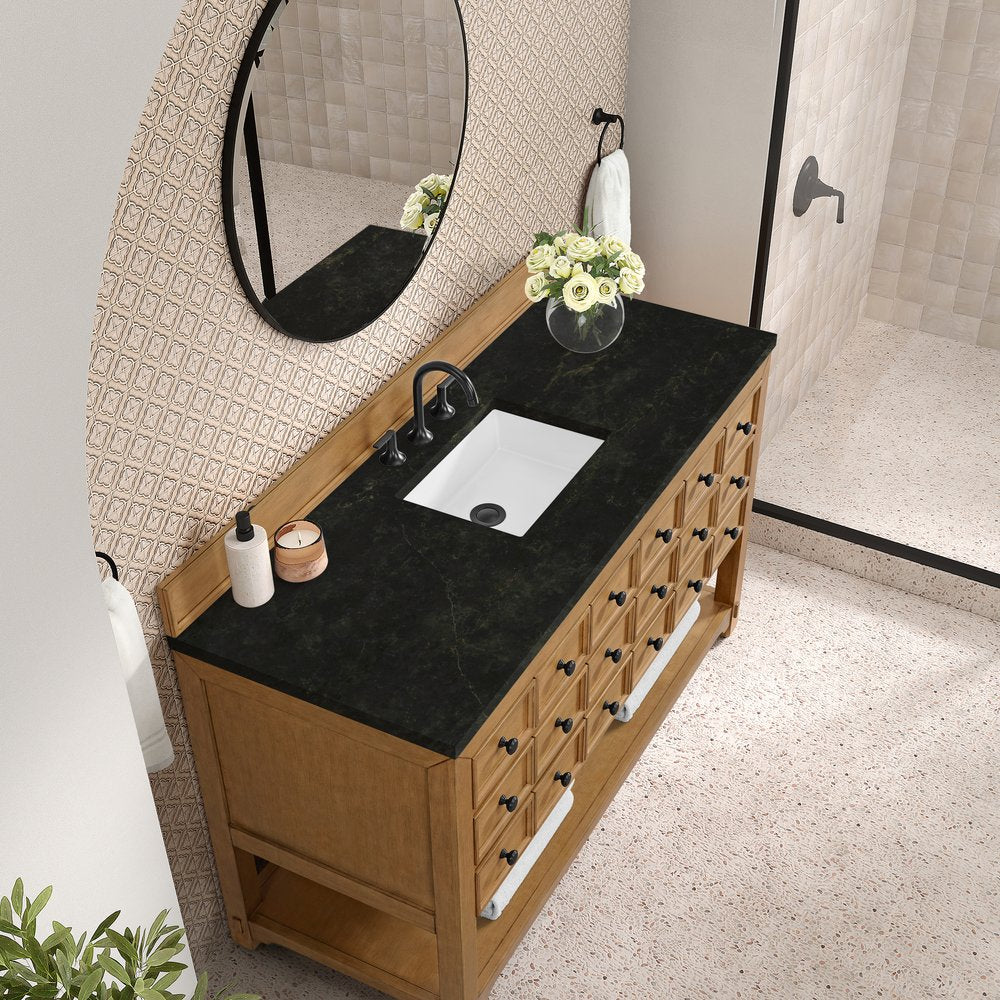 James Martin - Malibu 60" Single Vanity, Amber Birch, w/ 3 CM Phantome Eclos Top - 505-V60S-AMB-3PHT view 7