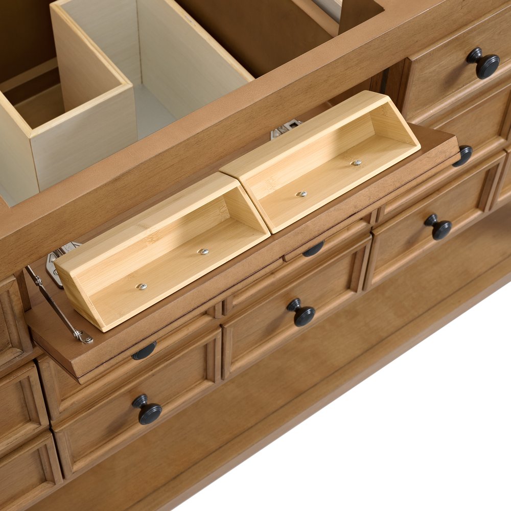 James Martin - Malibu 60" Single Vanity, Amber Birch, w/ 3 CM Phantome Eclos Top - 505-V60S-AMB-3PHT view 12