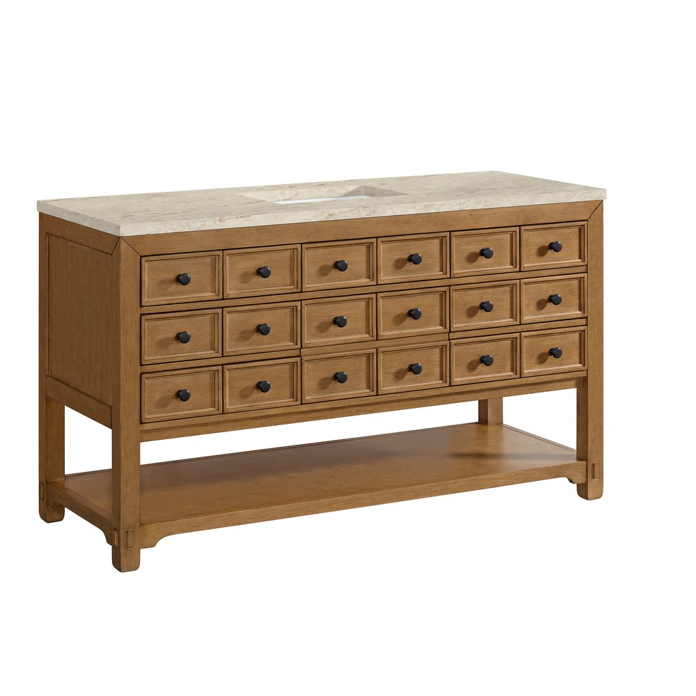 James Martin - Malibu 60" Single Vanity, Amber Birch, w/ 3 CM Tajnar Eclos Top - 505-V60S-AMB-3TJR view 10