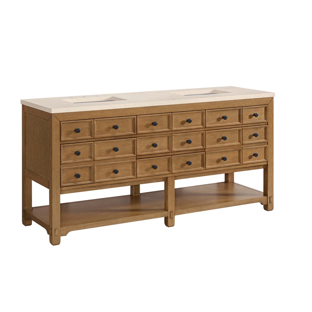 James Martin - Malibu 72" Double Vanity, Amber Birch w/ 3 CM Eternal Marfil Top - 505-V72-AMB-3EMR view 10