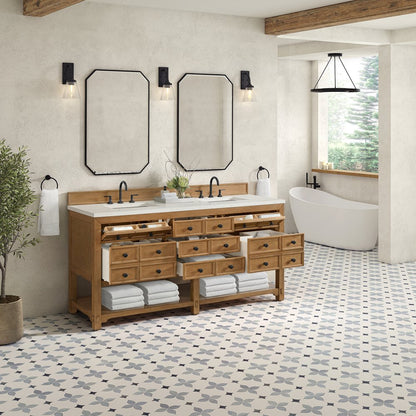 James Martin - Malibu 72" Double Vanity, Amber Birch w/ 3 CM Lime Delight Top - 505-V72-AMB-3LDL view 5