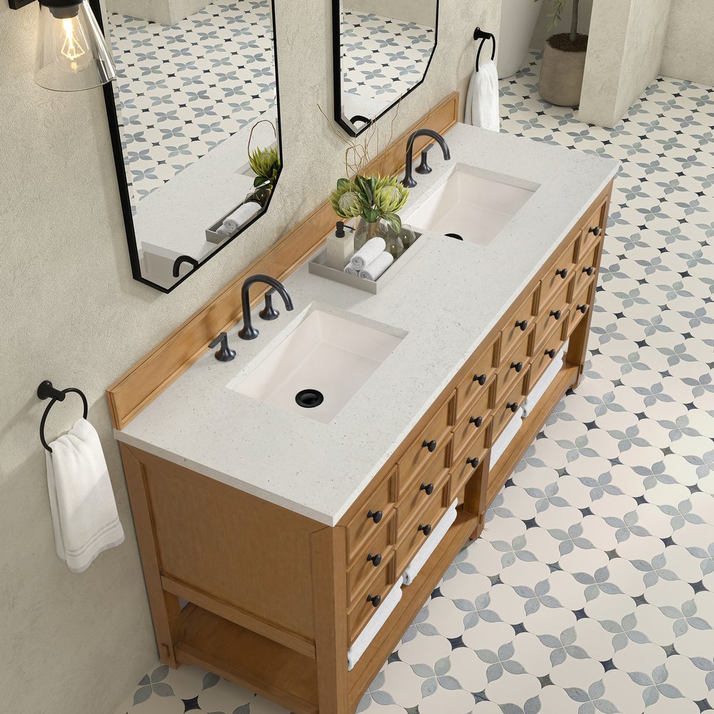 James Martin - Malibu 72" Double Vanity, Amber Birch w/ 3 CM Lime Delight Top - 505-V72-AMB-3LDL view 7