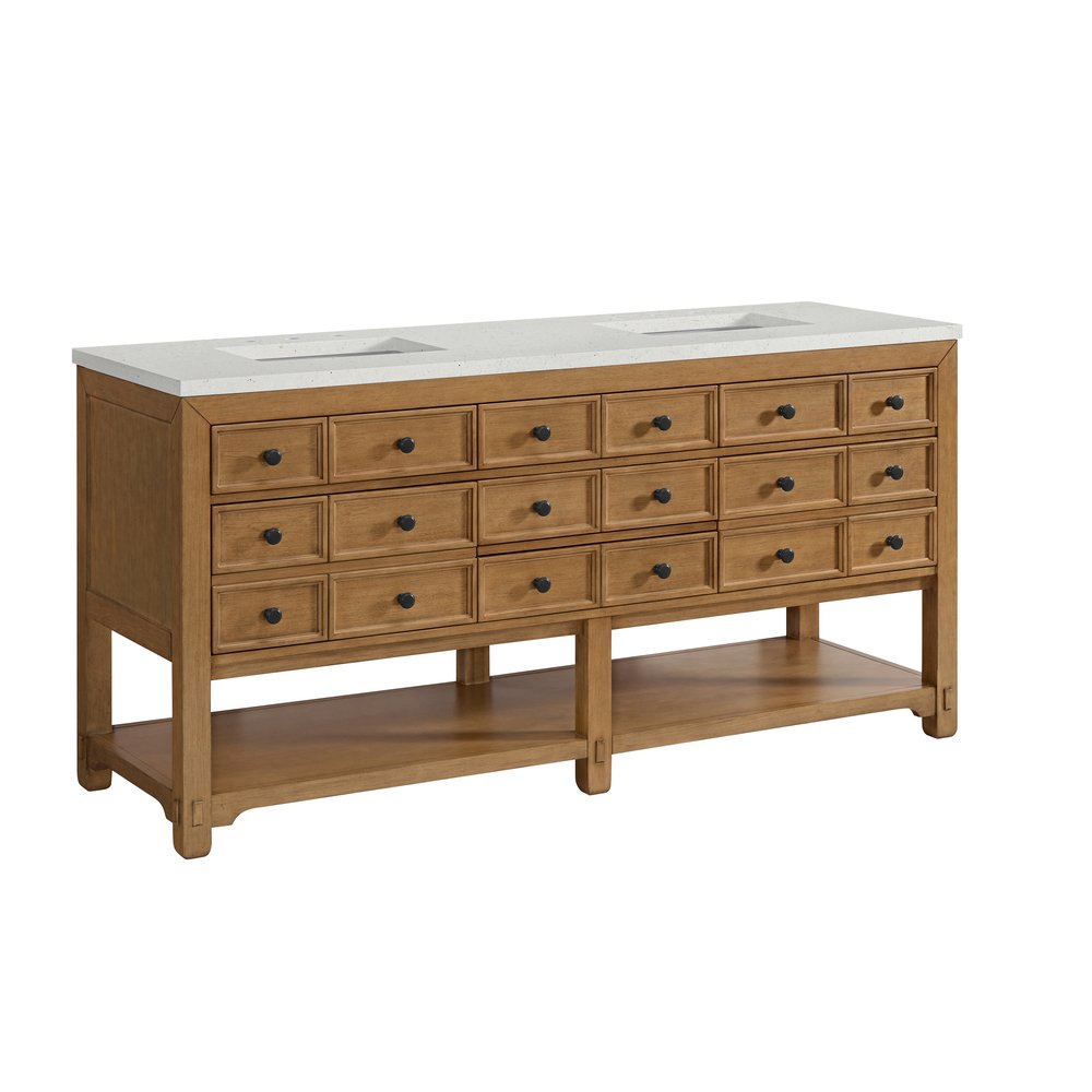 James Martin - Malibu 72" Double Vanity, Amber Birch w/ 3 CM Lime Delight Top - 505-V72-AMB-3LDL view 10