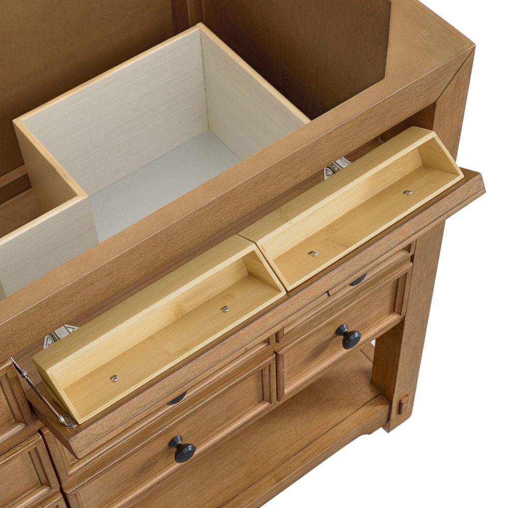 James Martin - Malibu 72" Double Vanity, Amber Birch w/ 3 CM Lime Delight Top - 505-V72-AMB-3LDL view 12