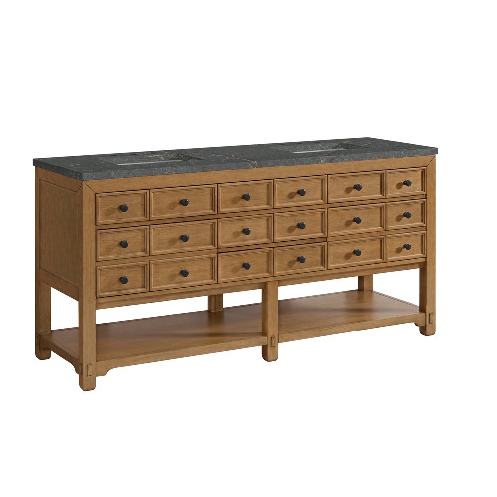 James Martin - Malibu 72" Double Vanity, Amber Birch w/ 3 CM Parisien Bleu Top - 505-V72-AMB-3PBL view 10