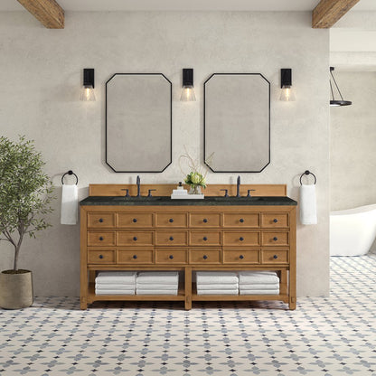 James Martin - Malibu 72" Double Vanity, Amber Birch, w/ 3 CM Phantome Eclos Top - 505-V72-AMB-3PHT view 3